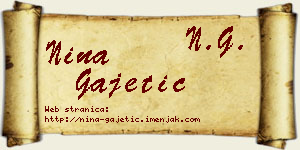 Nina Gajetić vizit kartica